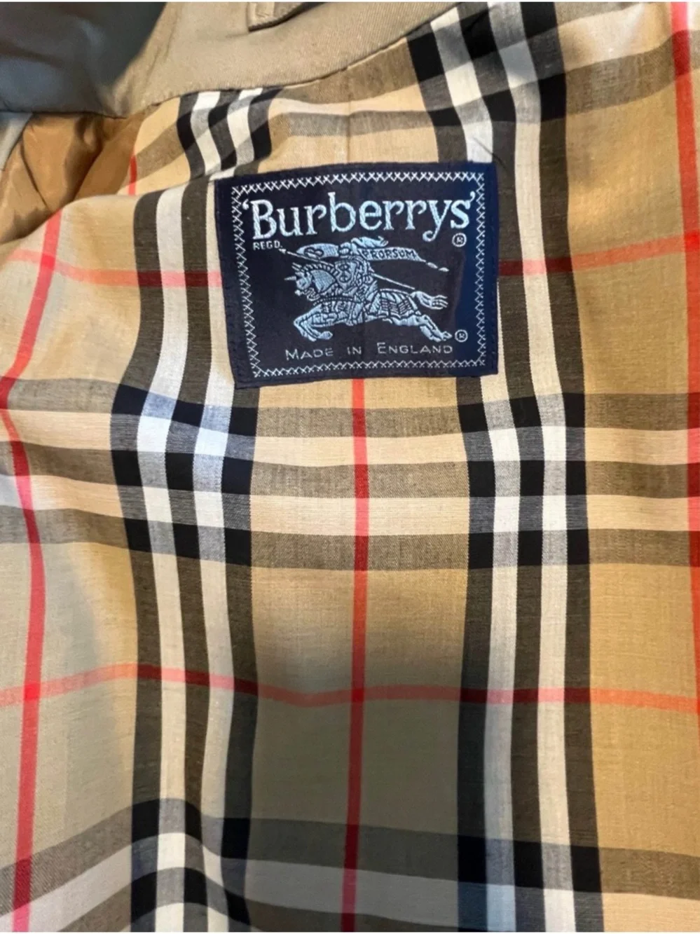 Burberry Beige Plaid Lined Trench Coat - Picture 5 of 8